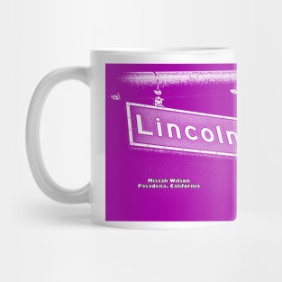 Lincoln Avenue, Pasadena, California PURP/WHITE by Mistah Wilson Mug